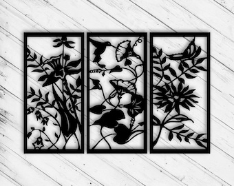 Flower Panel Wall Art Laser Cut File (Digital Download)