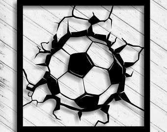 Soccer Ball Wall Art Laser Cut File: Svg, Dxf, Ai (Digital Download)