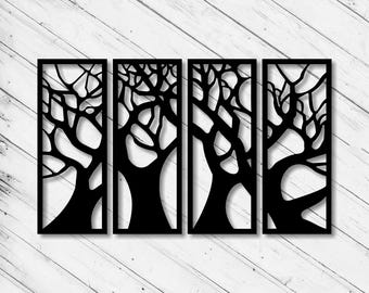 Tree Panel Wall Art Laser Cut Files, CNC Router, Glowforge (Digital Download)