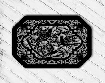 Vogel muurkunst lasergesneden bestand, CNC-decor (digitale download)