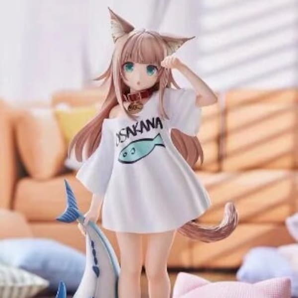 Belle figurine anime fille chat : figurine articulée en PVC de soja à collectionner modèle poupée jouet