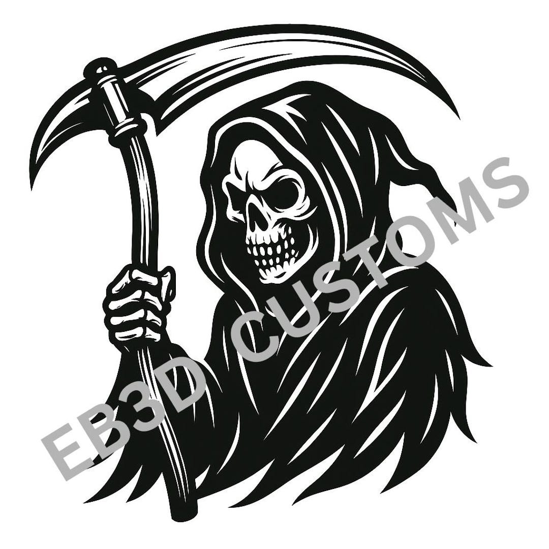 Grim Reaper SVG DXF PNG Ai - Laser Cut File Cnc Router - Halloween ...