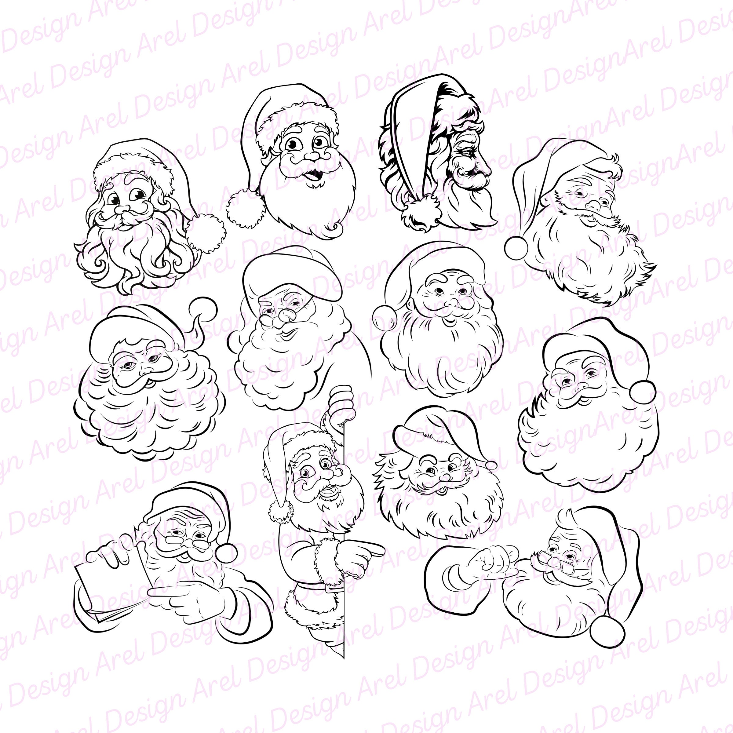 Santa SVG, Santa Face Svg, Father Christmas Svg, Santa Cricut Cut Files ...