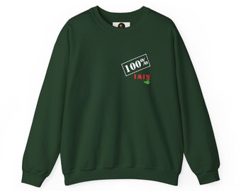 Kiwi 100% sweatshirt, funny shirt New Zealand, Kiwi upside-down logo, humorous travel shirt, kiwi statement.