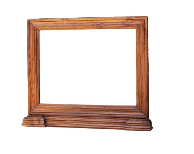 Mid century Wood Wall Hanging Mirror Frame, handmade Wood wall decor mirror, Mid-century wall fixture