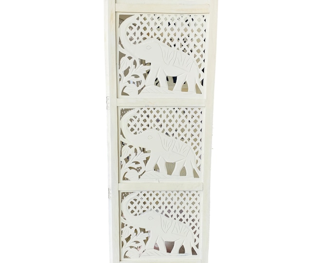 White elephant Wooden Folding Divider, Partition, Handmade Self standing separator