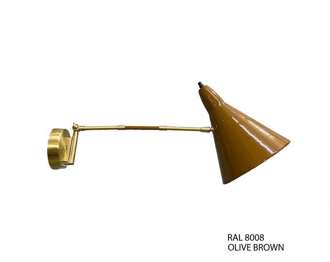 Italian sconce Mid century Articulated bras wall light fixture
