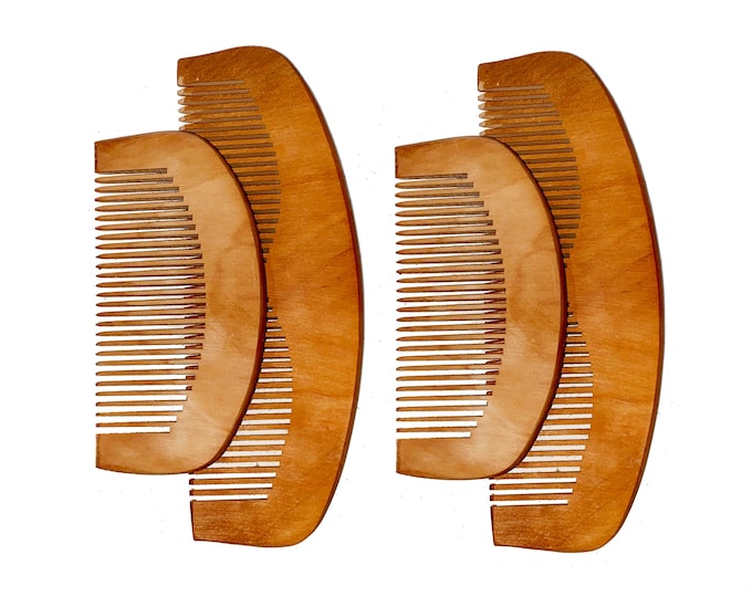 Handmade Wooden Comb, Natural wood comb set for hair all natural product for skin Eco friendly products set of 4