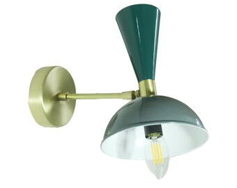 2 Light Diabolo Wall sconce Mid century Articulated brass wall light fixture