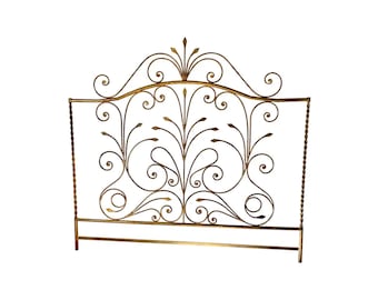 Hollywood Regency Metal Headboard Handmade 20th Century Rococo Headboard, King/Queen French Louis XV style