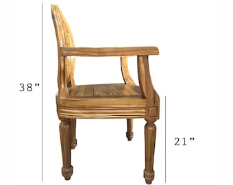 Teak Wood Chair for outdoor, handmade Natural Finished Wooden Solid chair