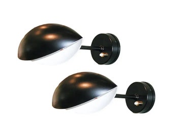 Brass Eye Wall sconce, Handmade Modern Curved disk sconce