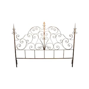 Italian Gold Gilt Metal Headboard Handmade 20th Century Rococo Headboard, King/Queen French Louis XV style
