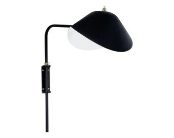 Italian Rotating wall Sconce, handmade Modern black Wall light fixture