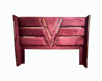 Mid century Red Tufted Upholstered Headboard US/CA King/ King/Queen size available, Different colors option, Wooden Head & Footboard