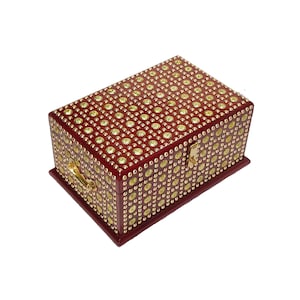 Wooden brass Decorative  chest box, beautiful house warming gift, handmade wood Storage box