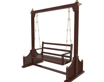 Wooden Large swing, Handmade wood Jhula, Modern décor, swing for home and café, countryside furniture
