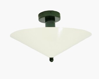 Mid century Shade 2 Light Flush Mount, Italian design ceiling light fixture Flush mount