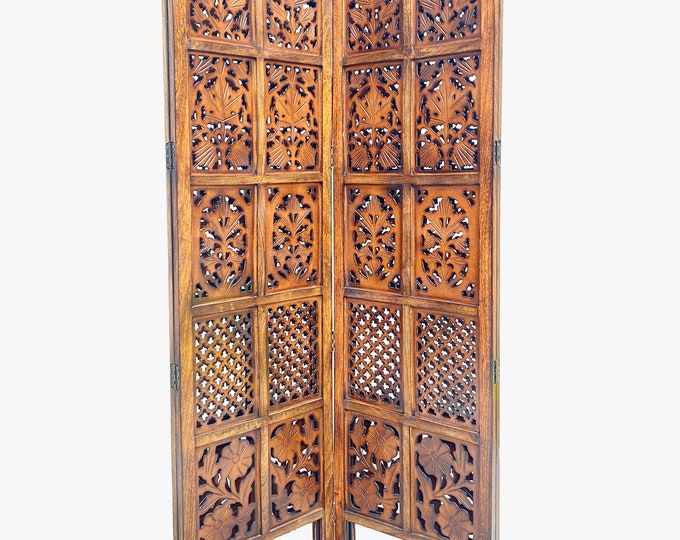 Mid century mix design Wooden Folding Divider, mix design Partition, Handmade Self standing separator