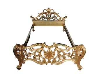 Mid Century Handmade 20th Century Rococo Gold French Louis XV Bed