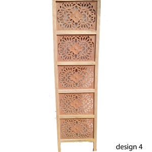 Mid century Wooden Folding Divider, Multi design Partition, Handmade Self standing separator choose from the list