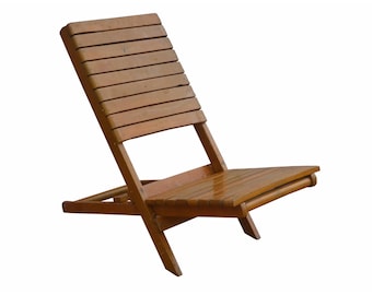 Mid century Wood Sturdy Deck Chair , Handmade  Solid wood Foldable chair, handmade Rococo Style Chair, outdoor chair, beach chair