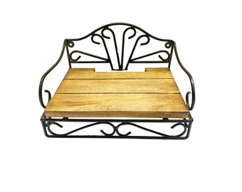 Mid century Wall shelf, handmade wood iron small wall bracket hanging fixture