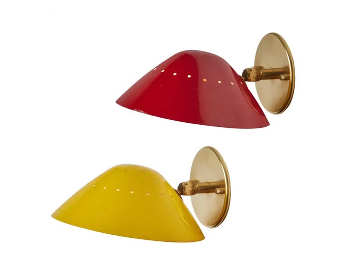 Brass Perforated wall sconce, handmade Round shade Italian wall light Fixture