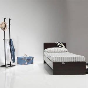 Spruce Mid century Twin/Queen/King  bed Frame, handmade Furniture Black finish, Modern wooden décor furniture