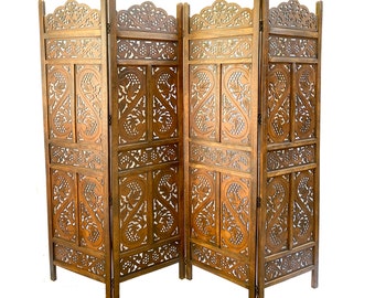Mid century design Wooden Folding Divider, Partition, Handmade Self standing separator