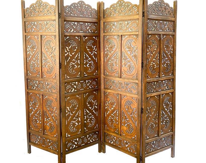 Mid century design Wooden Folding Divider, Partition, Handmade Self standing separator