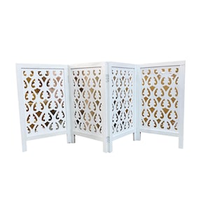 3.5 feet height Leaves Design Wooden Folding Divider, Partition, Handmade Self standing separator