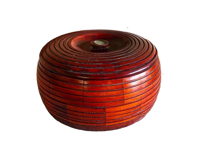 Wooden Casserole Dish, handmade Round Casserole Brown Roti Chapati Box with Lid , housewarming gift