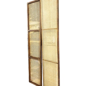 Mid century cane knitted Bathroom divider, Hand knitted Privacy Rattan 8 feet height bathroom divider screen partition