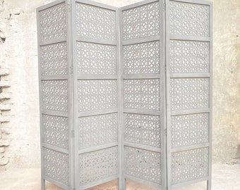 Mesh Style Wooden Folding Divider, Partition, Handmade Self standing saperater up to 7 feet height