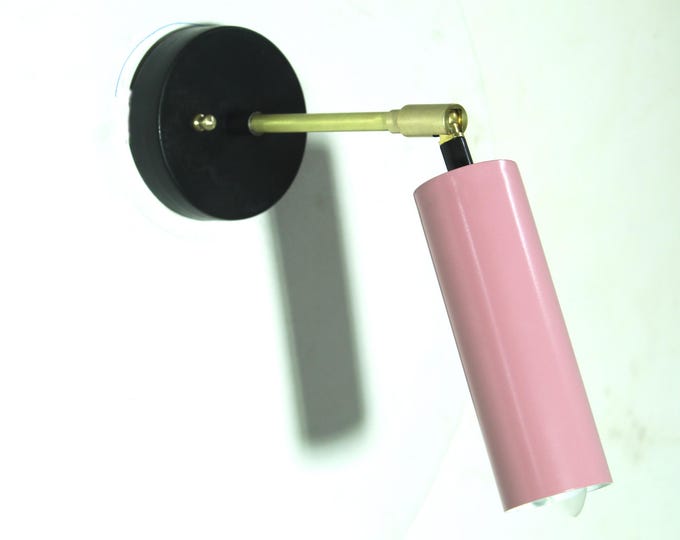 1 Light Brass Linear shade wall sconce, handmade Italian Design modem wall light fixture