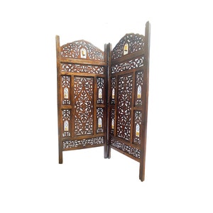 Mid century Bell Design Wooden Small Folding Divider, Partition, Handmade Self standing separator