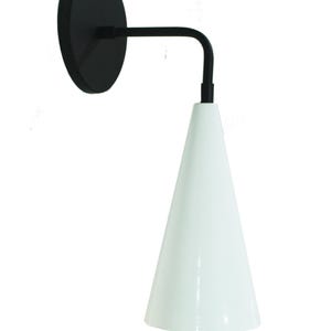 Italian Cone wall sconce Mid century 1 light brass shade Modern wall light fixture