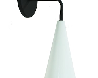 Italian Cone wall sconce Mid century 1 light brass shade Modern wall light fixture