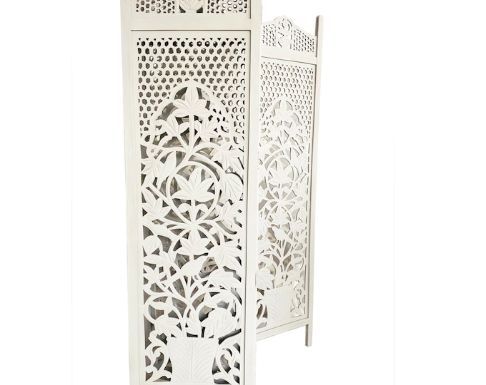 Flower Pot Style Wooden Folding Divider, Partition, Handmade Self standing separator