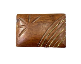 Wood Asymmetric Carving small Box, handmade Wooden tiny box, Interior décor box, mid century Home Improvement, Gift for her