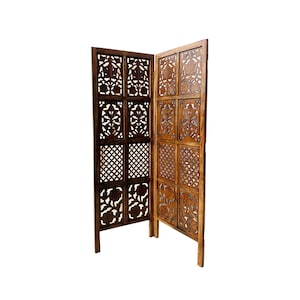 Mid century mix design 5 Feet Wooden Folding Divider, mix design Partition, Handmade Self standing separator