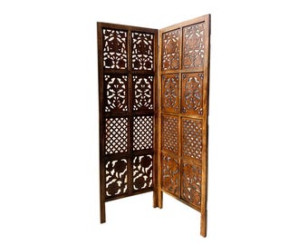 Mid century mix design 5 Feet Wooden Folding Divider, mix design Partition, Handmade Self standing separator