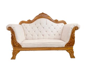 Mid Century Louis XVI Sofa, handmade Wooden Upholstery Sofa for home and office , modern furniture
