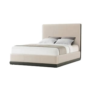 Modernes Leder gepolstertes Kingsize-Bett, handgefertigter niedriger Pfosten hochwertiger Boho Bettrahmen