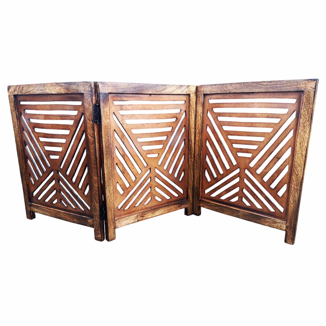 Mid-century Brown Wood Folding Divider: Handmade Pet/baby Partition - Etsy