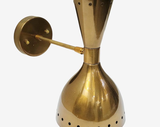 2 Light Full brass Wall sconce, mid-century Wall Sconce light fixture for home