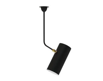 Mid century style Curved Brass pipe  Pendant light Fixture, handmade Brass L shape ceiling light