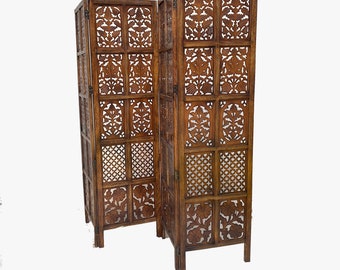 Mid century mix design Wooden Folding Divider, mix design Partition, Handmade Self standing separator up to 7 feet height