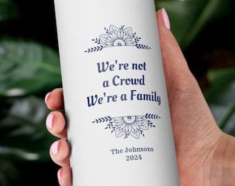 Personalized We're a Family Copper Vacuum Insulated Bottle, 22oz.  Custom Family Reunion bottle, Custom Church group bottle